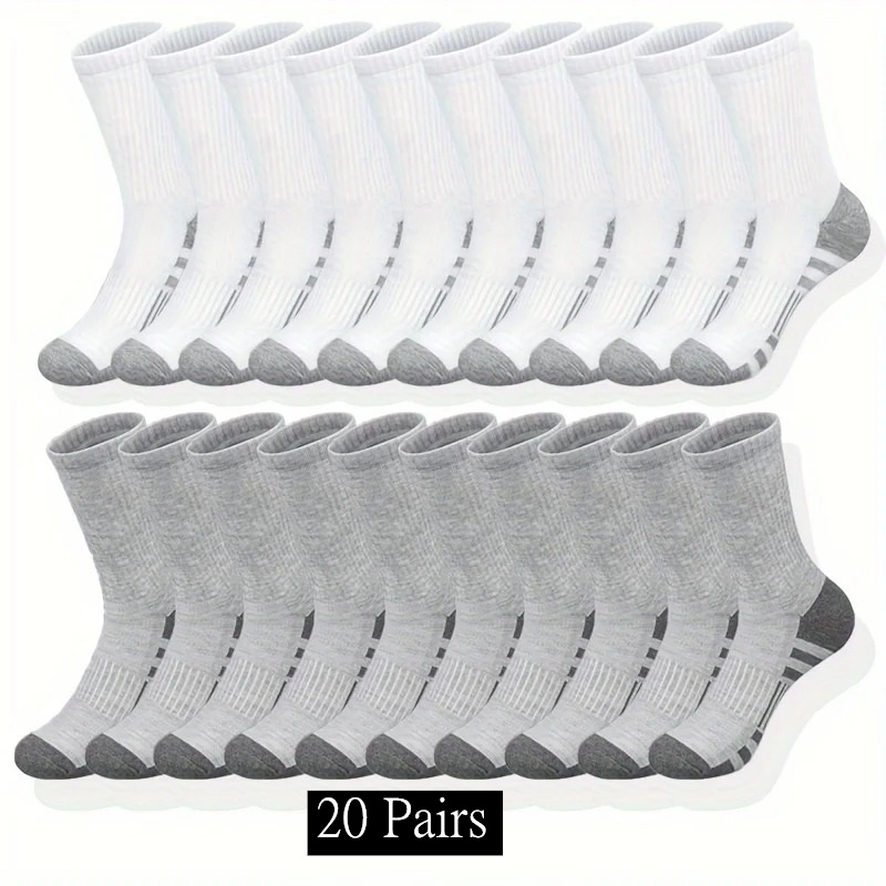10/20/30 Paar klassische Crew-Socken für Herren, Unisex, Sportsocken für Herren, Laufen, Basketball, rutschfest, für den Außenbereich, atmungsaktiv, Herrensocken