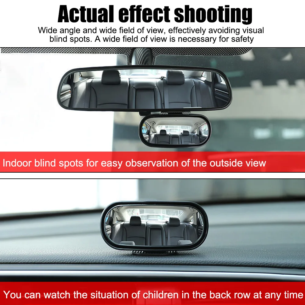 Accesorios universales para coche, espejo retrovisor auxiliar, espejos traseros laterales gran angular, punto ciego inverso 360 °   Ajustable