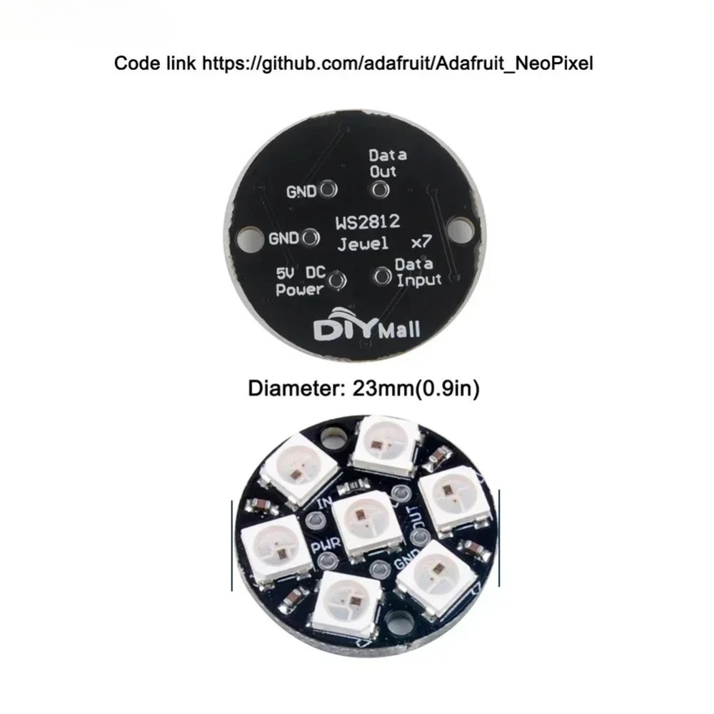 WS2812B 5050 RGB LED Ring 7/8/12/16/24/60 Bits Lamp Light with Integrated Drivers WS2812 for Arduino Raspberry Pi