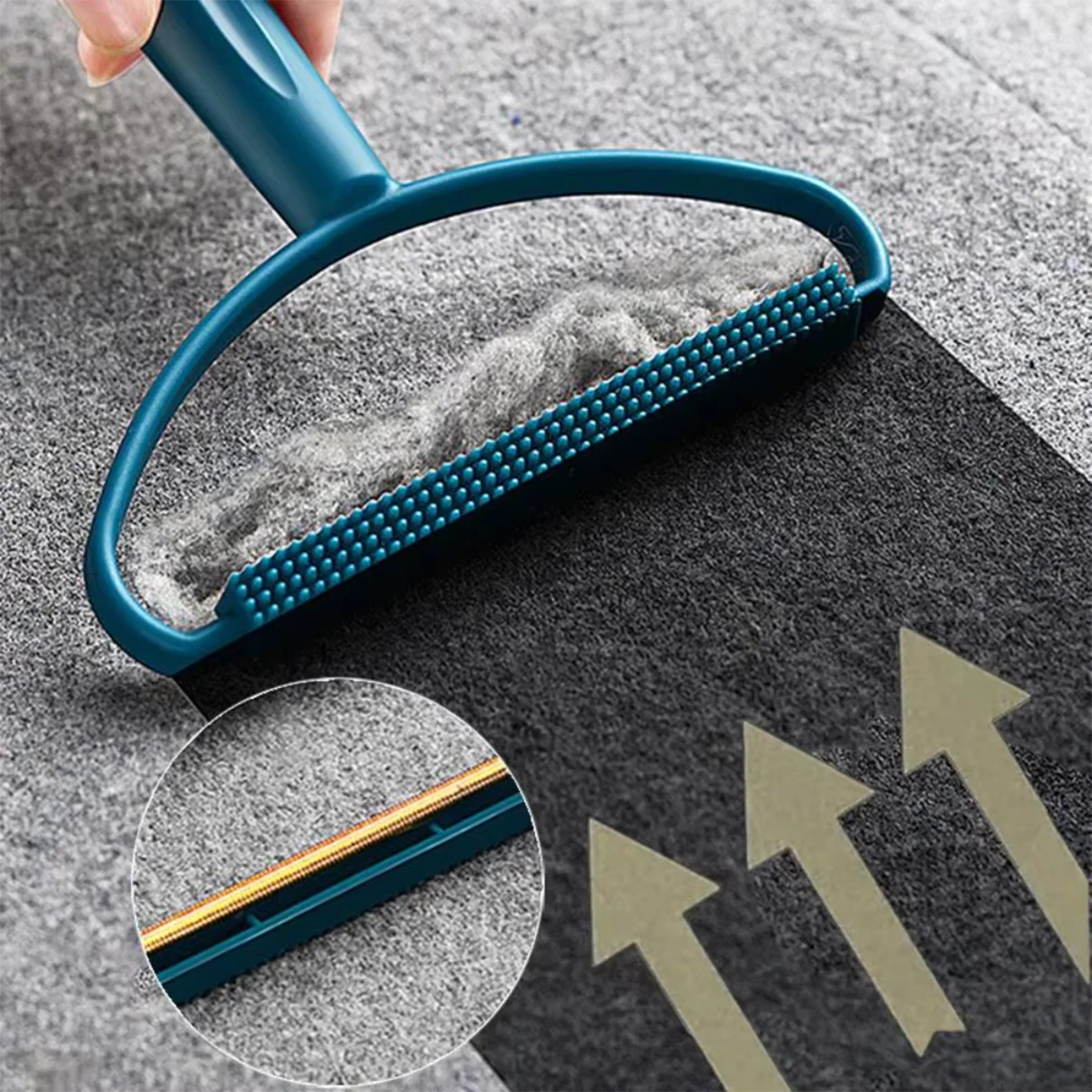 แบบพกพาผมRemover Reusable Double-Sided Scraperใช้สําหรับทําความสะอาดขนสัตว์เลี้ยงและฝุ่นในเสื้อผ้าเฟอร์นิเจอร์และพรม