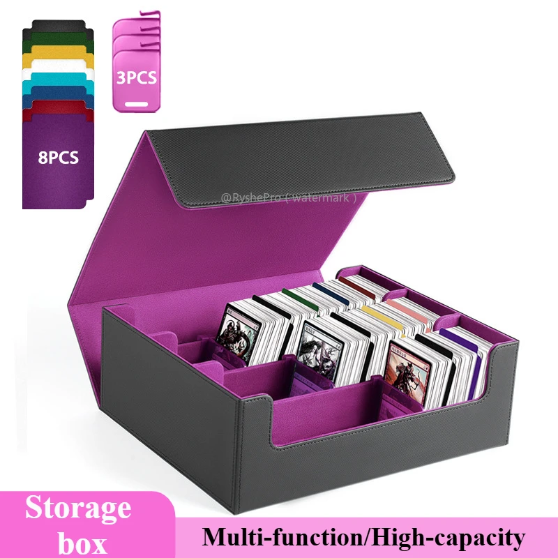 Card Deck Case voor ruilkaarten 1800+ Lederen Magnetische Commander Opbergdoos Magische Kaartbeschermer voor YuGiOh MTG Sportkaarten