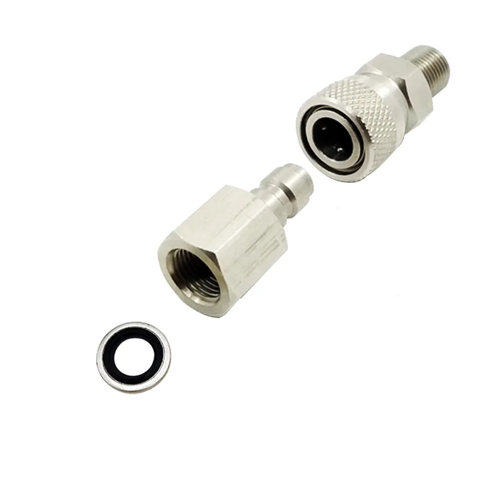 SS Quick Connect Disconnect Coupler 8mm Quick Release Kit 1/8BSPP G1/8 For Air Filling Charging High Pressure Stainless Steel