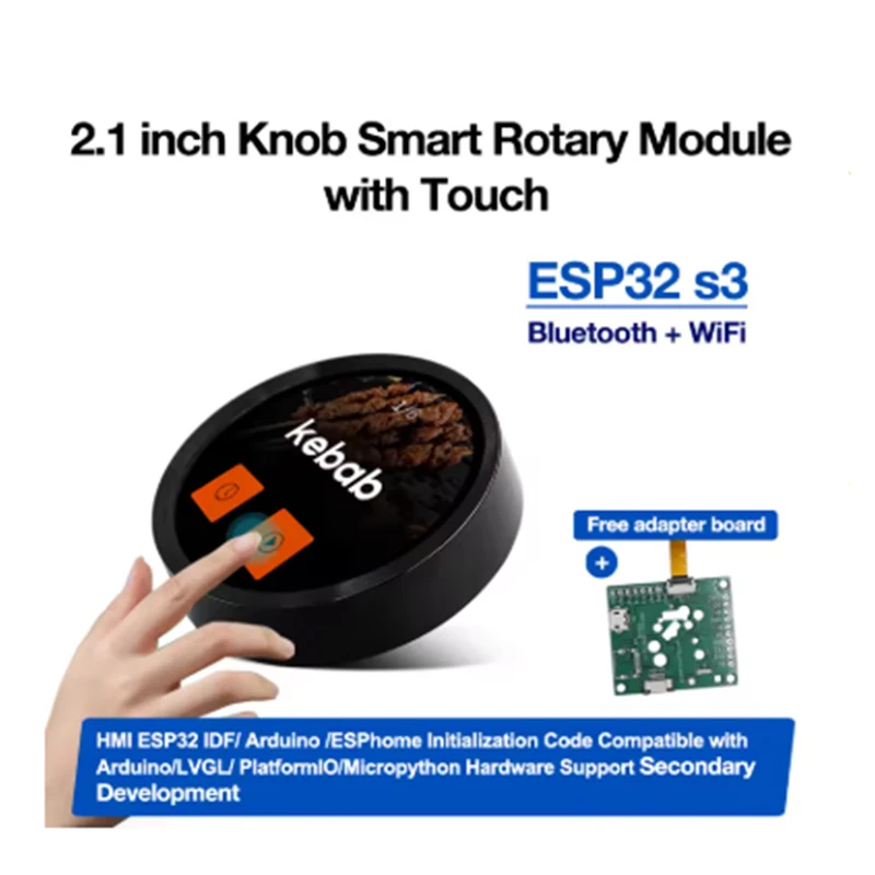 Smart Home 2,1 pulgadas 480*480 ESP32 LVGL perilla de empuje Circular IPS módulo LCD pantalla táctil TFT para ar-duino