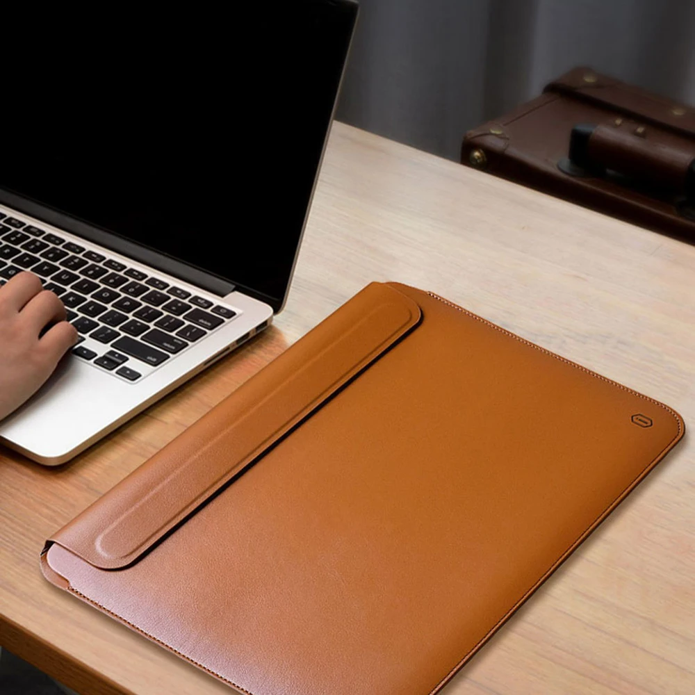 WiWU แล็ปท็อปสําหรับ MacBook Air 13 M2 A2681 Ultra-บางโน้ตบุ๊คหนังสําหรับ MacBook Pro 16 14 กระเป๋าแล็ปท็อปกันน้ํา