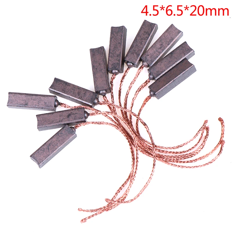 Spazzola di carbone per regolatore di spazzole di carbone per motore da 10 pezzi 4,5 * 6,5 * 20 mm