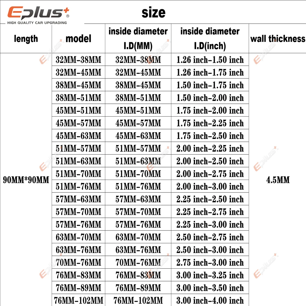EPLUS Universal Silicone Tubing Hose 90 Degrees big to small Connector Car Intercooler Turbo Intake Pipe Coupler Black Multi Siz
