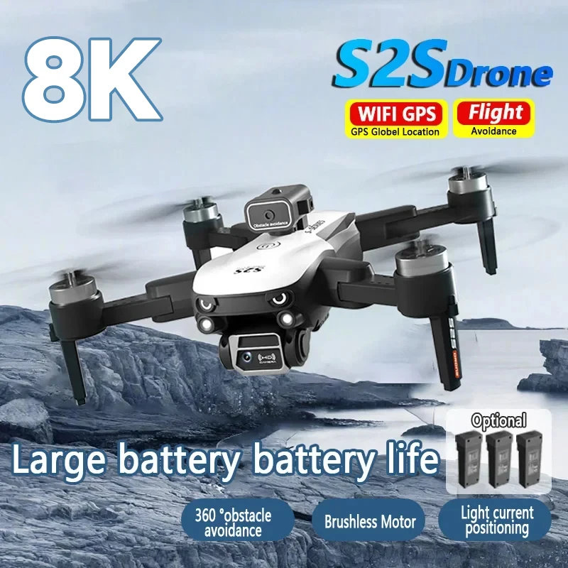 For Xiaomi  S2S Drone 8K HD Dual Camera Brushless Motor Obstacle Avoidance Dron RC Helicopter Foldable Quadcopter Toy Original