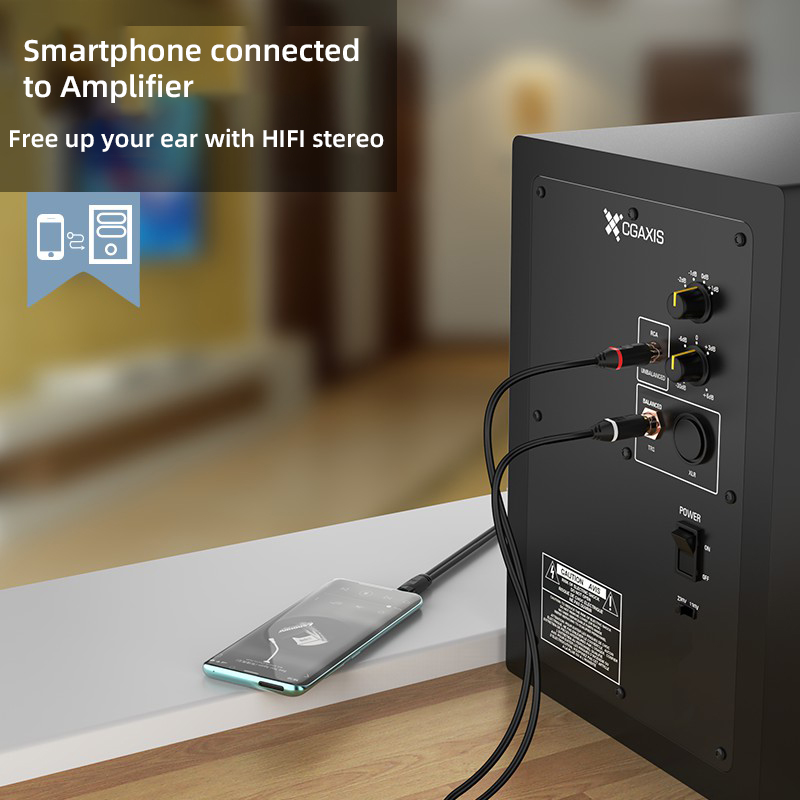 Goldpo RCA 오디오 케이블 스테레오 3.5mm ~ 2RCA 케이블 남성-여성 AUX RCA 잭 Y 분배기 앰프 오디오 홈 시어터 와이어