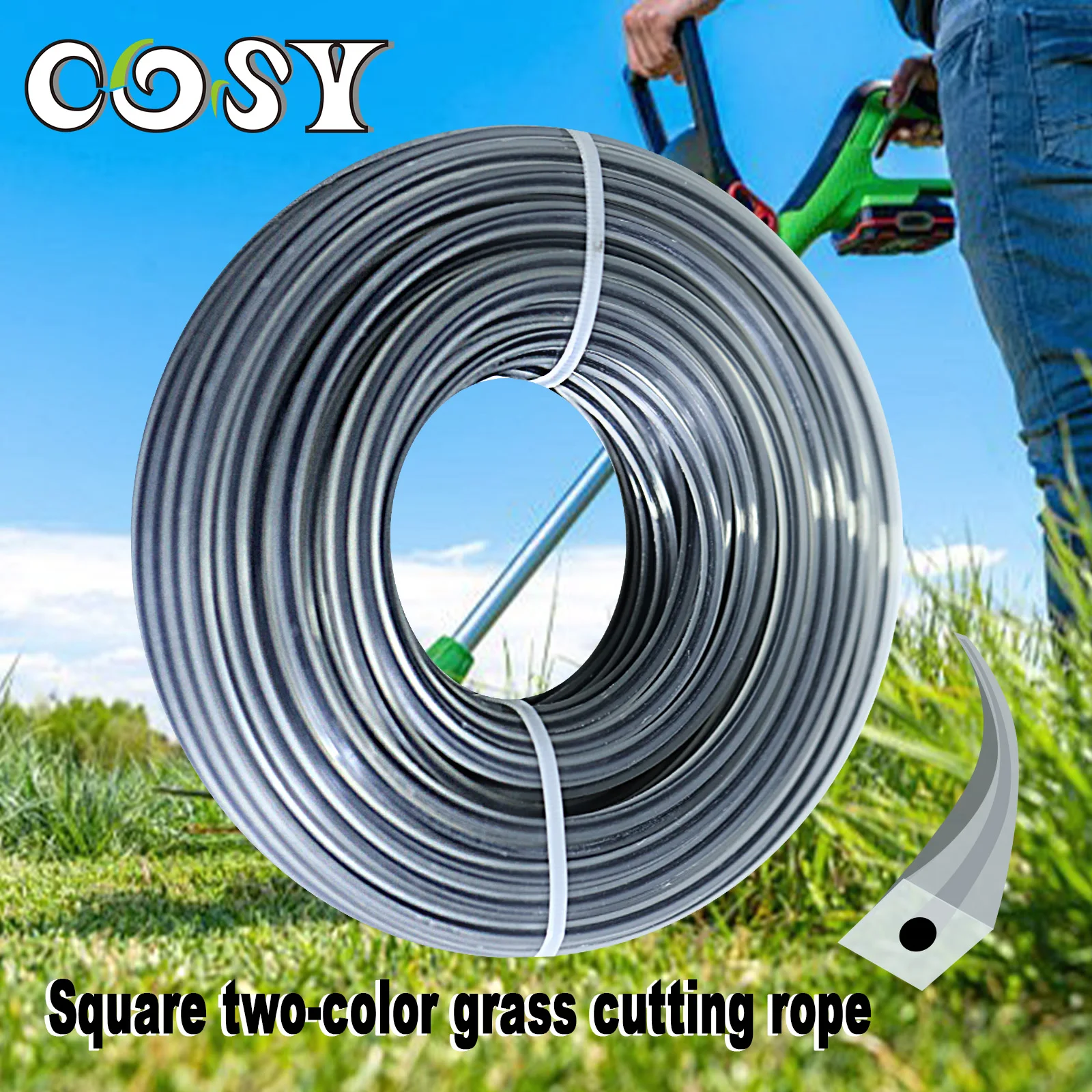 15m*2.7/3/4mm Grass Trimmer Line Nylon Wire Spiral For Grass Garden Weeding MachineCutting Rope Irrigation Machine Brushcutter