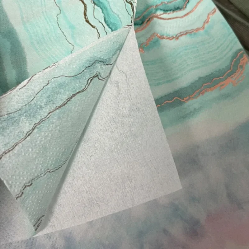 20pcs 33*33cm 2-Ply 로즈 골드 호일 인쇄 종이 냅킨 바다 여름 파티 냅킨 와인 유리 꽃 종이 Placemats