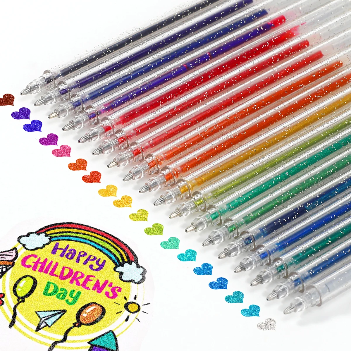 12-teiliges/18-teiliges Glitzer-Gelstift-Set mit 18-Farben-Tintennachfüllung, geeignet für Kinder und Erwachsene zum Ausmalen, Journaling, Kunstzeichnungen, Buchdoo