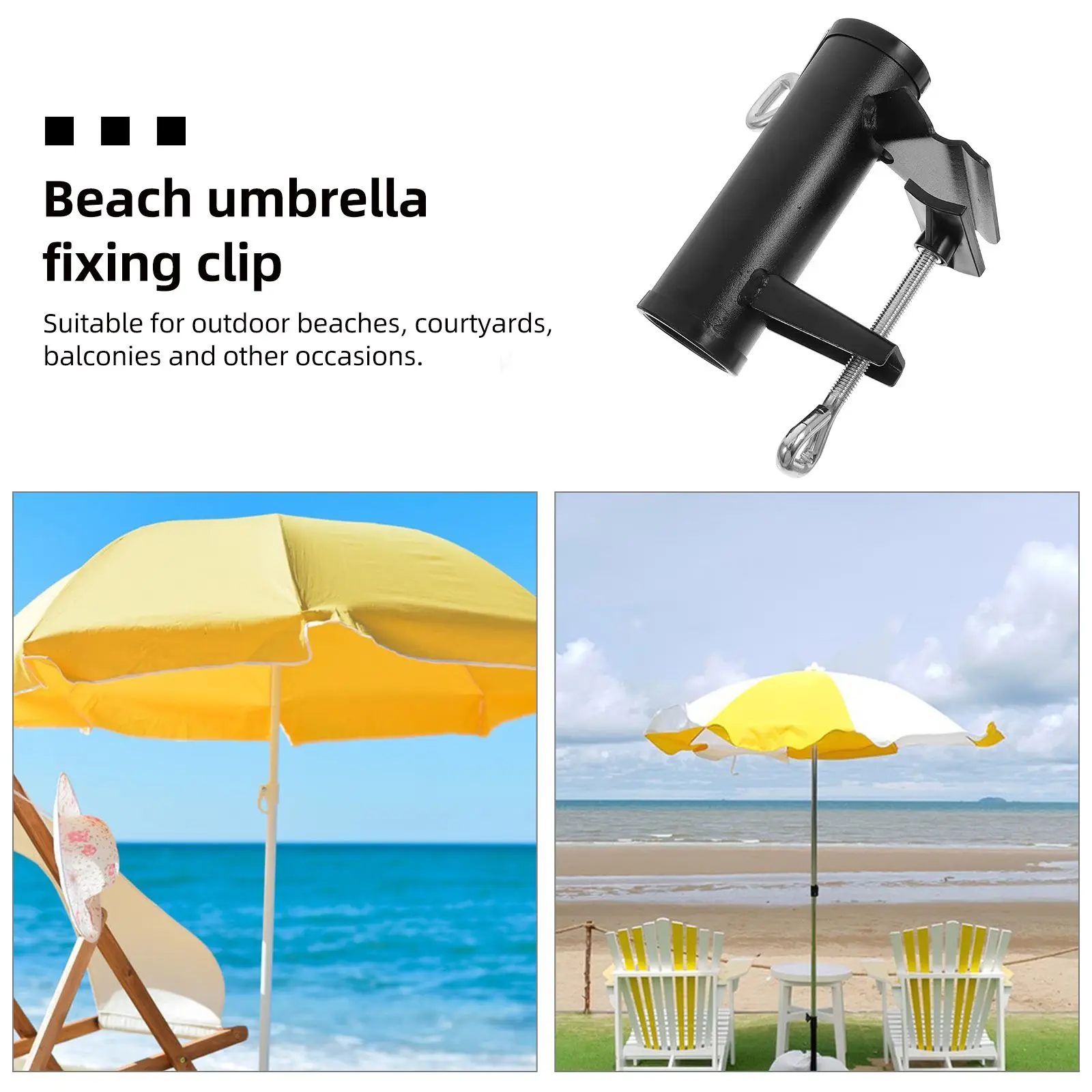 Beach Umbrella Fixing Clip Parasol Support Table Clamps Courtyard Holder Stand Iron Bracket