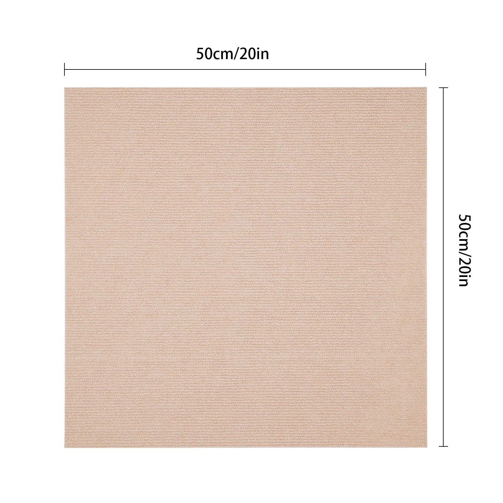 Beige-Kamel Modern Quadratischer Teppich, Bodenteppich, Adsorptionstyp selbstklebender Teppich