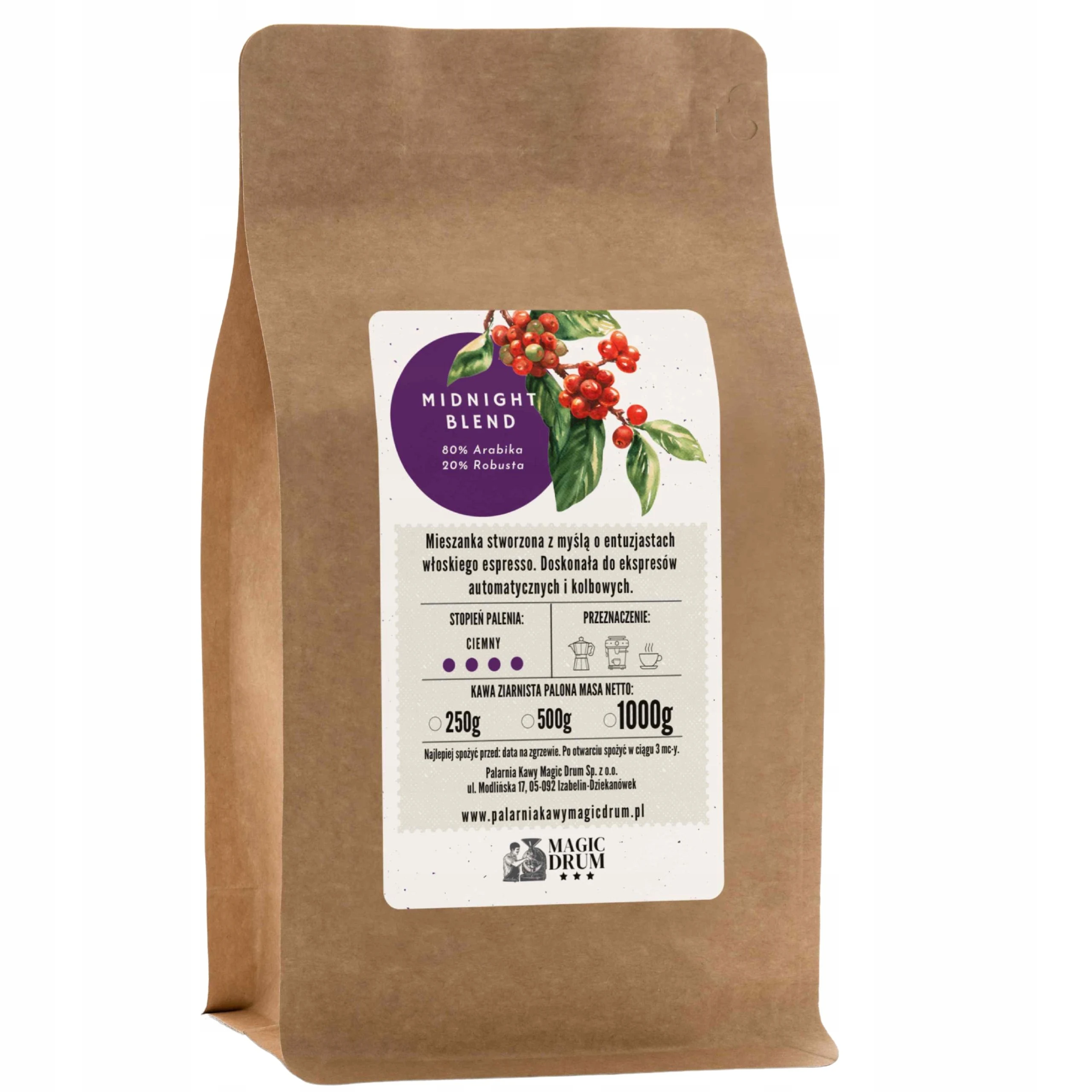 Kawa Magic Drum MIDNIGHT BLEND 1KG mielona