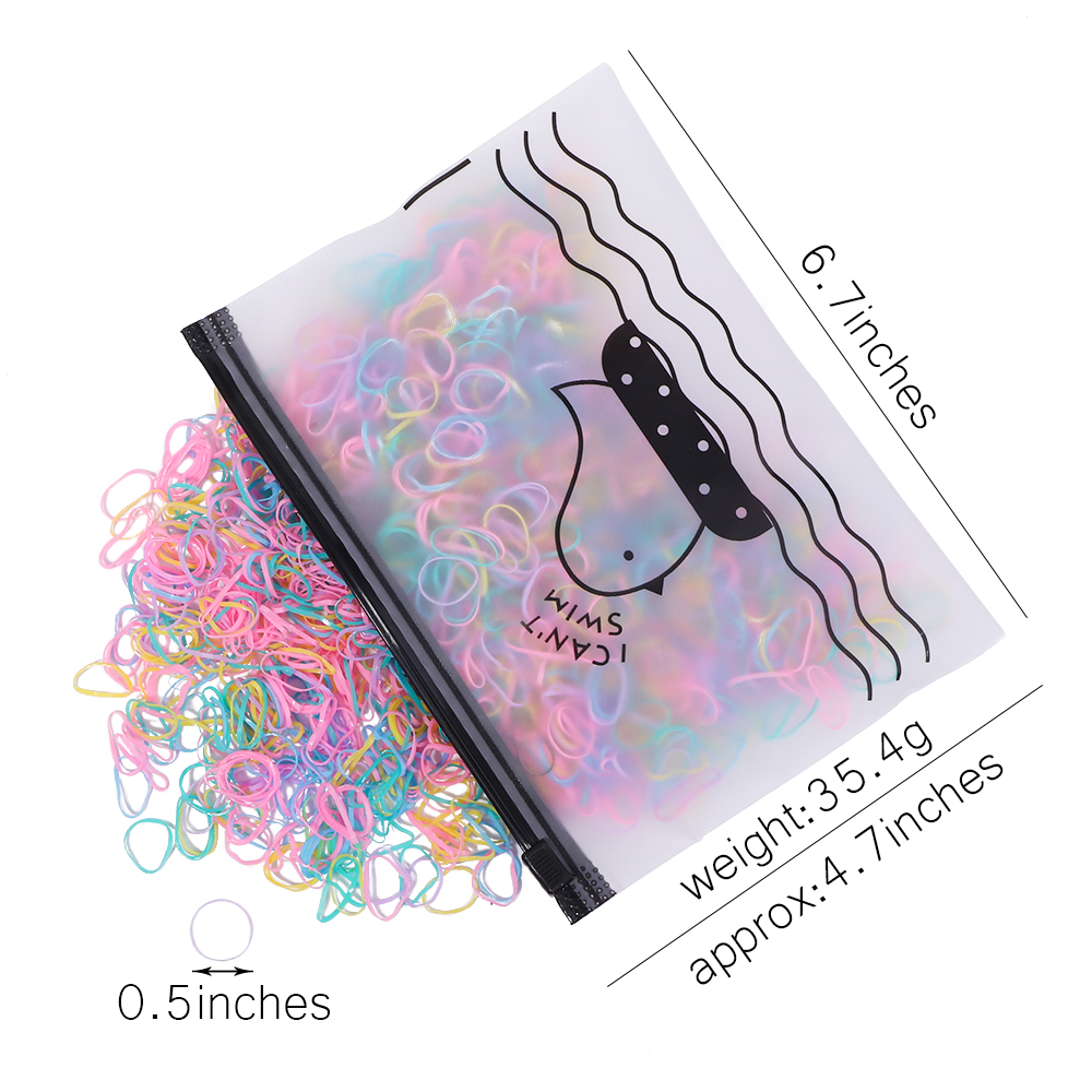 500 ชิ้นหญิงที่มีสีสันทิ้งยางรัดผมวงยืดหยุ่นแถบคาดศีรษะเด็กผู้ถือหางม้าสําหรับเด็กอุปกรณ์เสริม