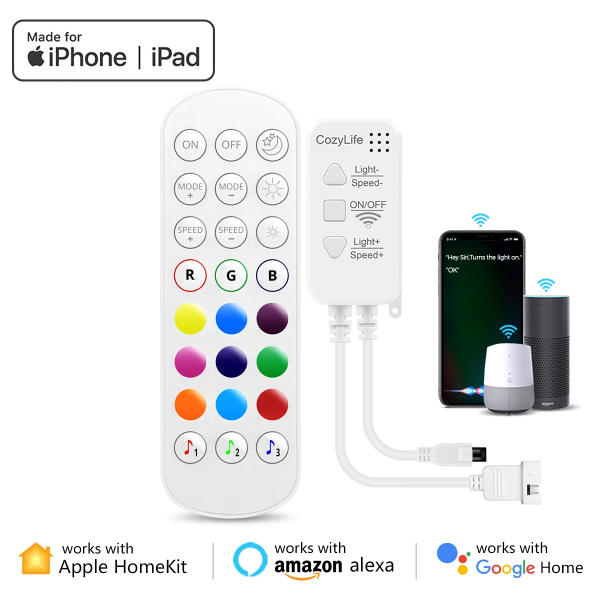 Homekit Smart Home Controller LED RGB, controller per strisce LED Tuya, interruttore Wifi per alimentatore 12V EU US Plug 5050/2835 luce al neon