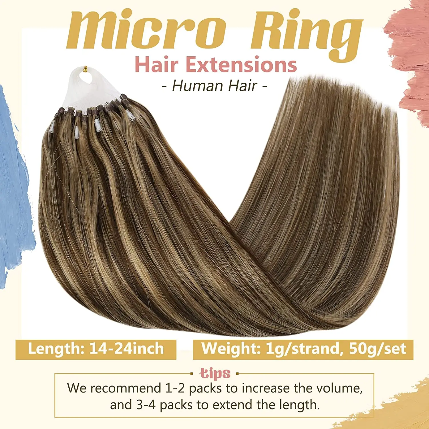 VeSunny Remy Micro Vòng Tóc Phần Mở Rộng Micro Hạt Tóc Mềm Mượt Micro Vòng Tóc 1G/Dây 50G