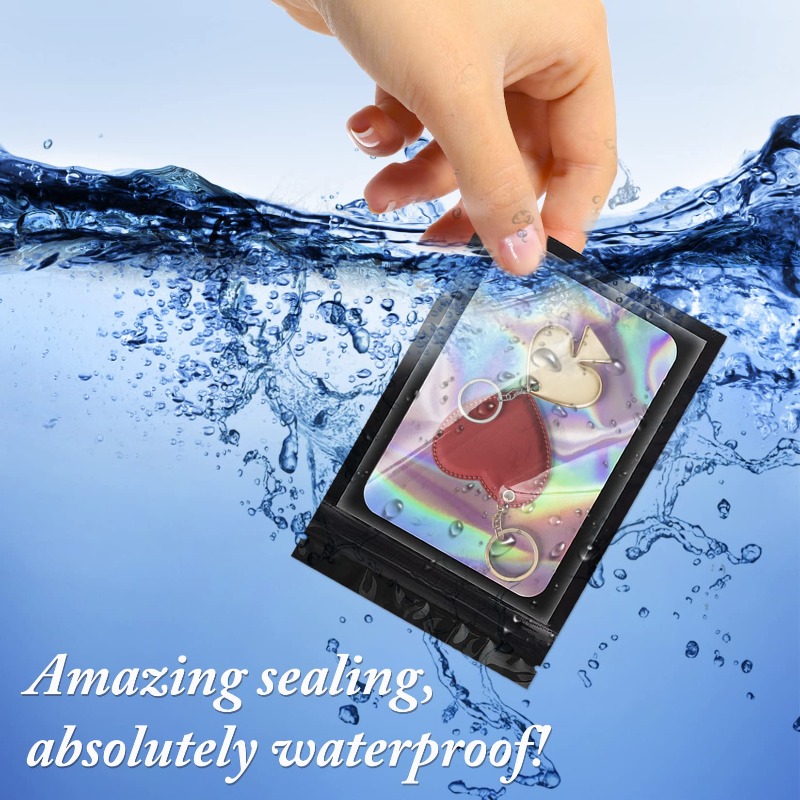 50-500Pcs Holographic Ziplock Bags Plastic Laser Iridescent Zip Bags for Manicure Eyelash Display Earrings Ring Storage Bag