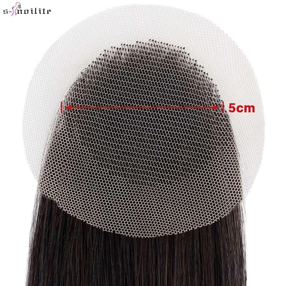 S-noilite 8 นิ้วลูกไม้ผม Patch ผม Toppers มือ SINGLE Knot มนุษย์ธรรมชาติเปลี่ยนที่มองไม่เห็นบาง Hairpiece EXTENSION