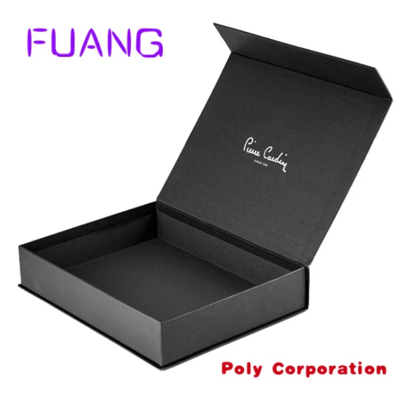 Caja de cartón con logotipo personalizado, caja de embalaje grande negra, caja de regalo magnética de lujo para pequeñas empresas, venta al por mayor