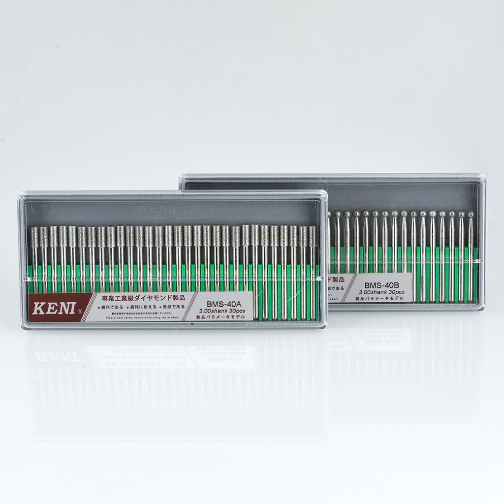 30Pcs 3mm Shank Diamond Grinding Head Polished Needle Jade Stone Carving Engraving Tool Nail File Grinding Head Accessories