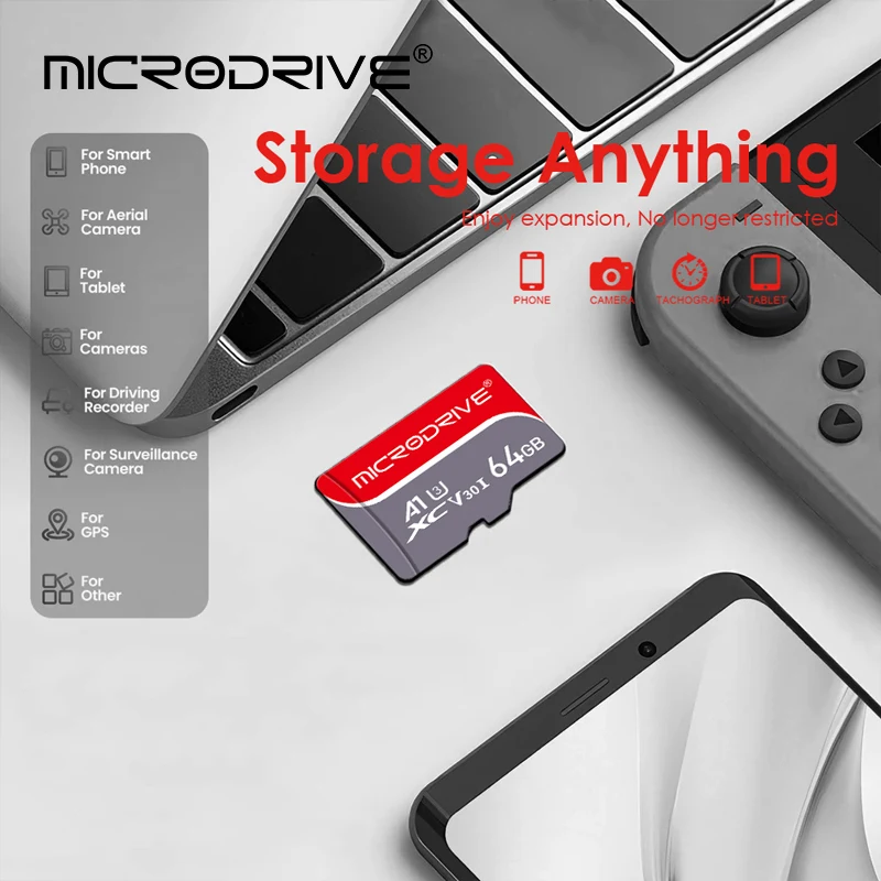 Memoria Flash De alta velocidad Mirco TF Tarjeta SD 256GB 128GB 64GB 32GB 16GB Clase 10 U3 Cartao De Memoria para Smartphone/PC
