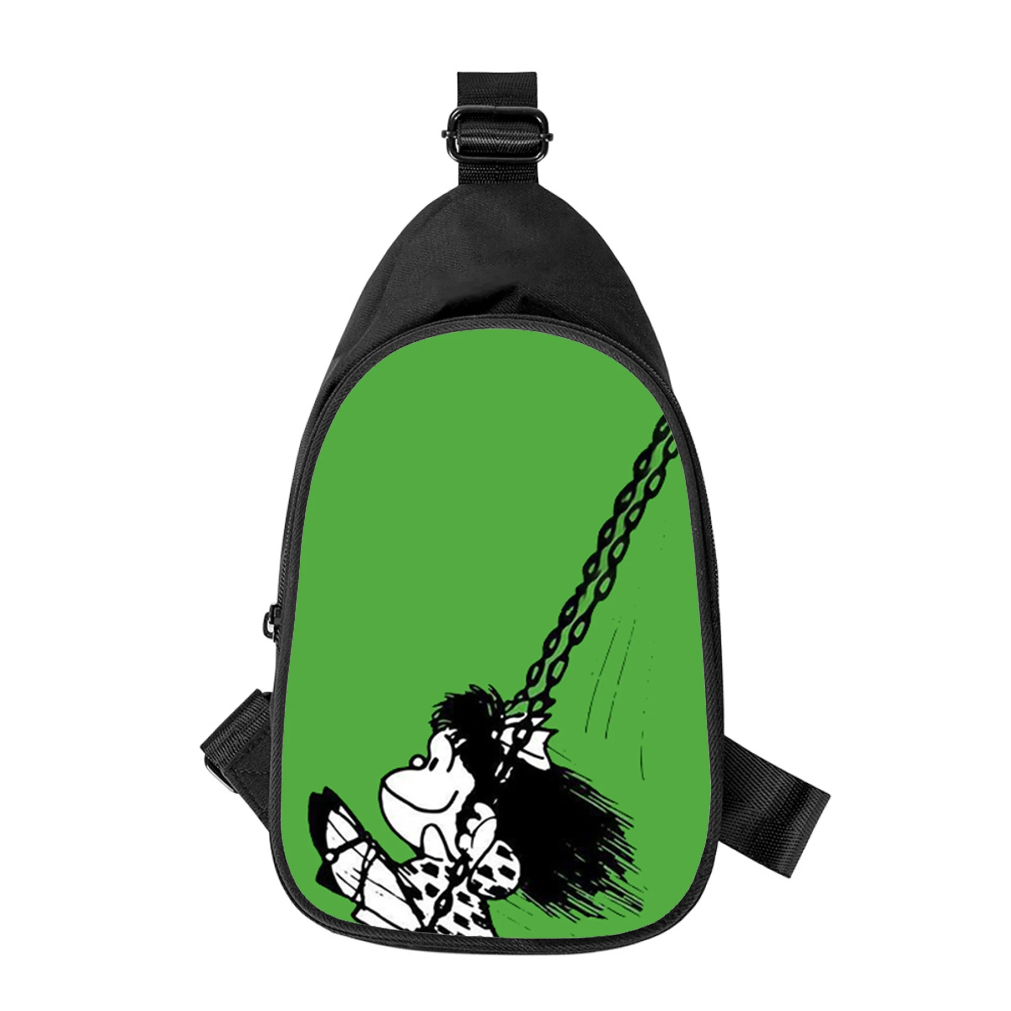 Niedliche Cartoon Mafalda 3D-Druck neue Männer Kreuz Brusttasche diagonal Frauen Umhängetasche Ehemann Schule Taille Pack männliche Brust Pack