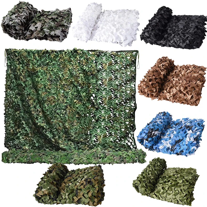 Ngụy Trang Lưới Săn Bắn Ngụy Trang Net Xe Lều Bạt Phủ Bóng Lưới Đen Xanh Lá Xanh Dương Bò Rừng Ngụy Trang Net4X4M 3X6M 2X3M