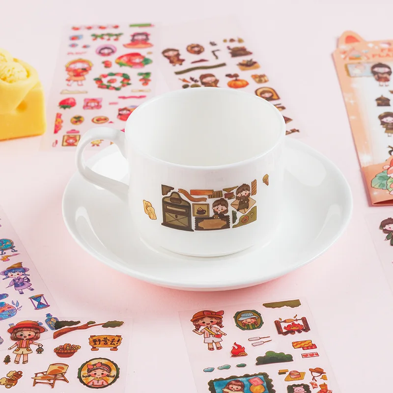 10pcs/pack cartoon Patterns Decorative Stationery Stickers Colorful Dream Scrapbooking DIY Diary Album Planner custom stickers