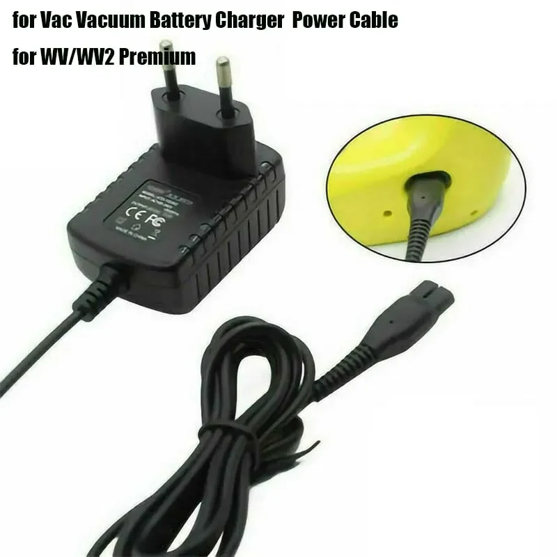 Cable de alimentación del enchufe del cargador de batería de la aspiradora para: Karcher WV, WV2 WV5 WV50, WV50 Plus, WV55 WV60, WV60 Plus, WV70 WV75