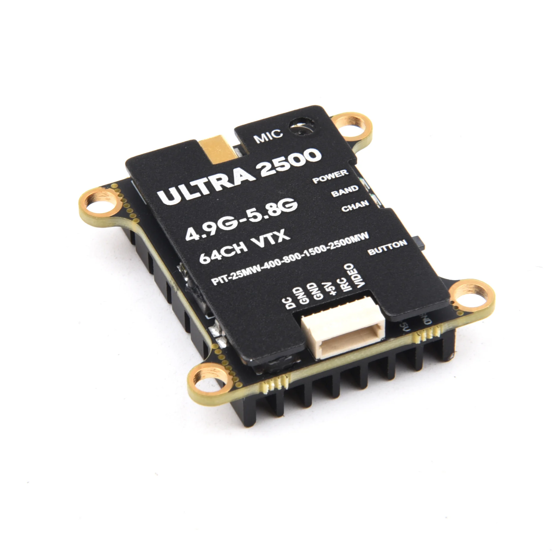 4.9g-5.8G 64CH 2500mW 2.5W FPV vtx หลุมส่งสัญญาณ/25mW/400mW/800mW/1.5W/2.5W มีไมโครโฟนในตัวสำหรับโดรนระยะไกลฟรีสไตล์