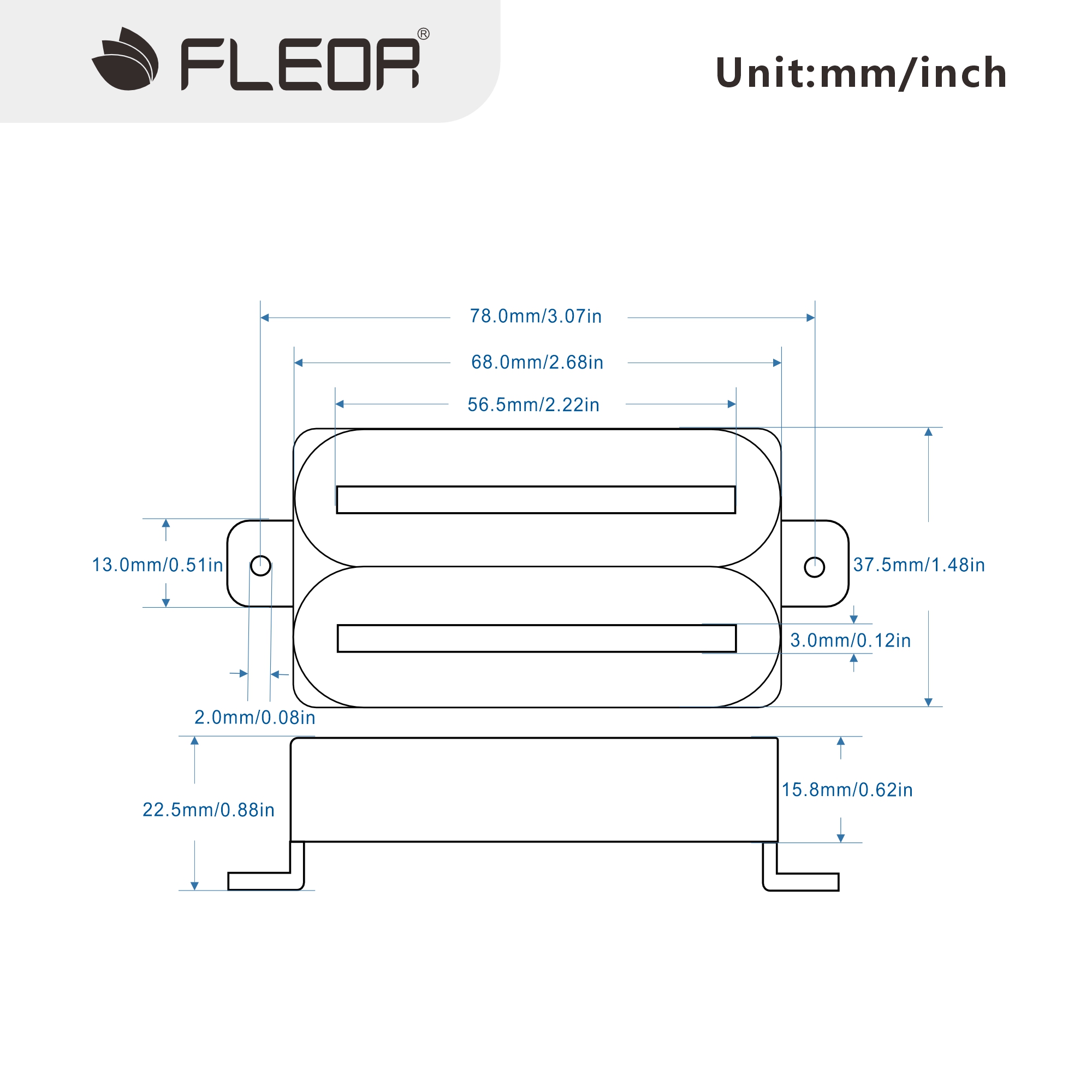 FLEOR Kép Đường Sắt Bán Humbucker Ghita Điện Gốm Phần Guitar Đen/Trắng Lựa Chọn