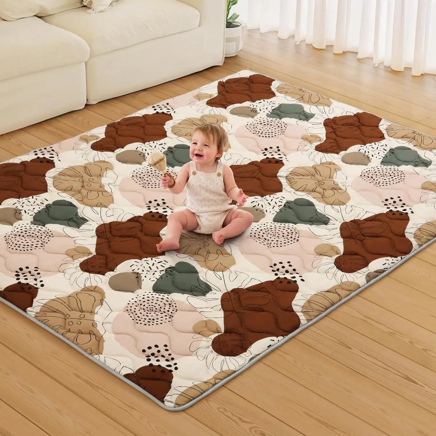 50*50 "tapete de brincar do bebê para cercadinho & chão engrossar macio atividade do bebê ginásio portátil lavável tapete para recém-nascidos 6-12 meses