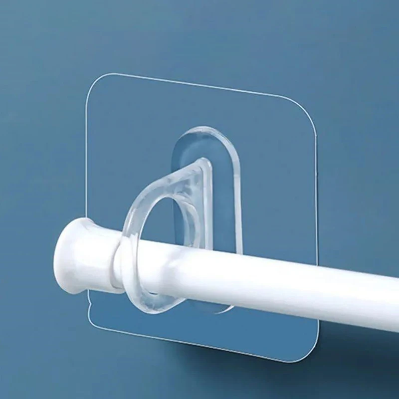 Gancho de anillo transparente para almacenamiento de cinta, sin perforación, suministros de almacenamiento de inodoro, resistente al agua y al óxido, 5 uds./10 Uds.