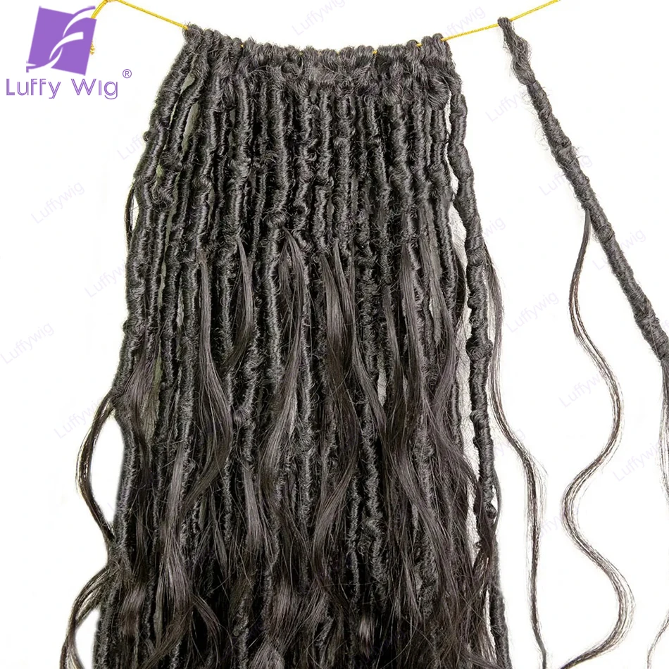 Pré Looped Crochet Boho Cabelo Cachos, Body Wave Locs, Extensões onduladas, Extensão Do Cabelo, Boho Dreadlocks