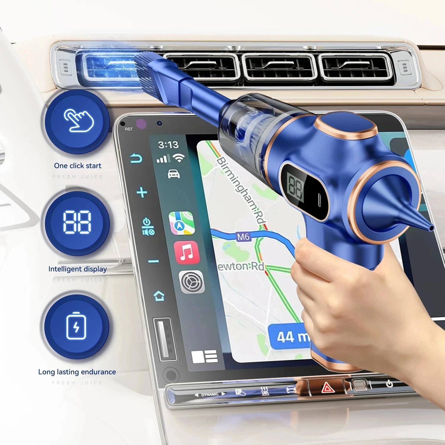XIAOMI เครื่องดูดฝุ่นรถยนต์ดิจิตอล 9500000   Pa Mini Wireless Automobile Handheld Multi ใช้ในครัวเรือนที่มีประสิทธิภาพอุปกรณ์ทําความสะอาด