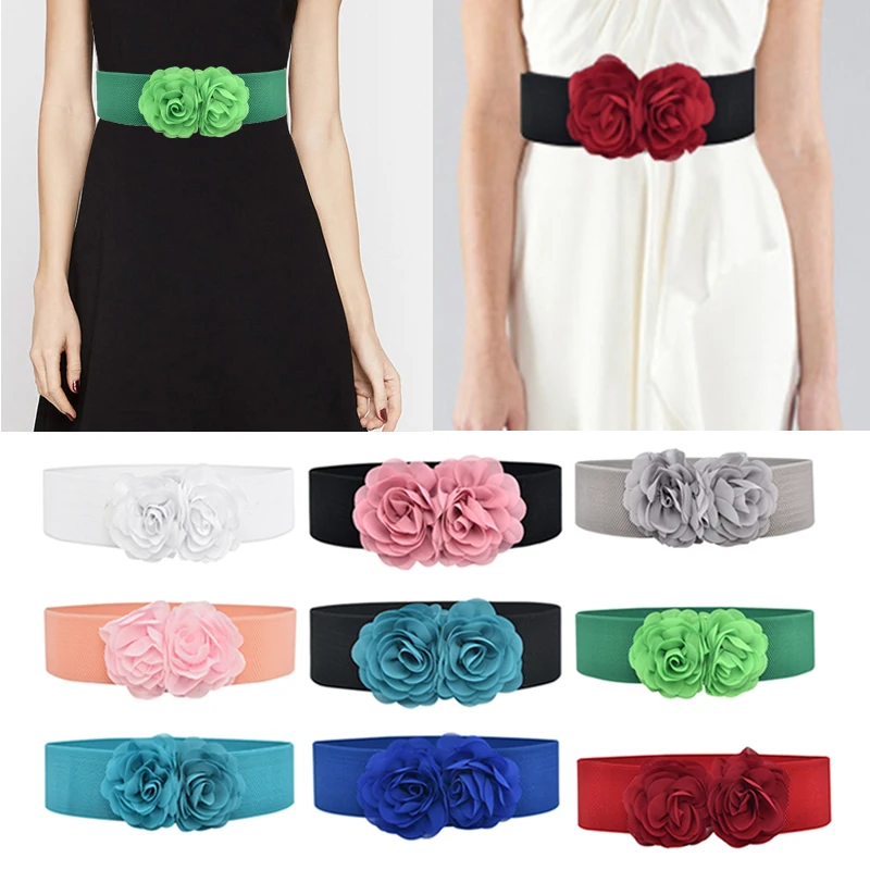 2023 Dame Kleid Taillen bänder Vintage Korsett Blumen dekorative einfarbige elastische Hüftgurt Dichtung weiche handgemachte breite Frauen gürtel