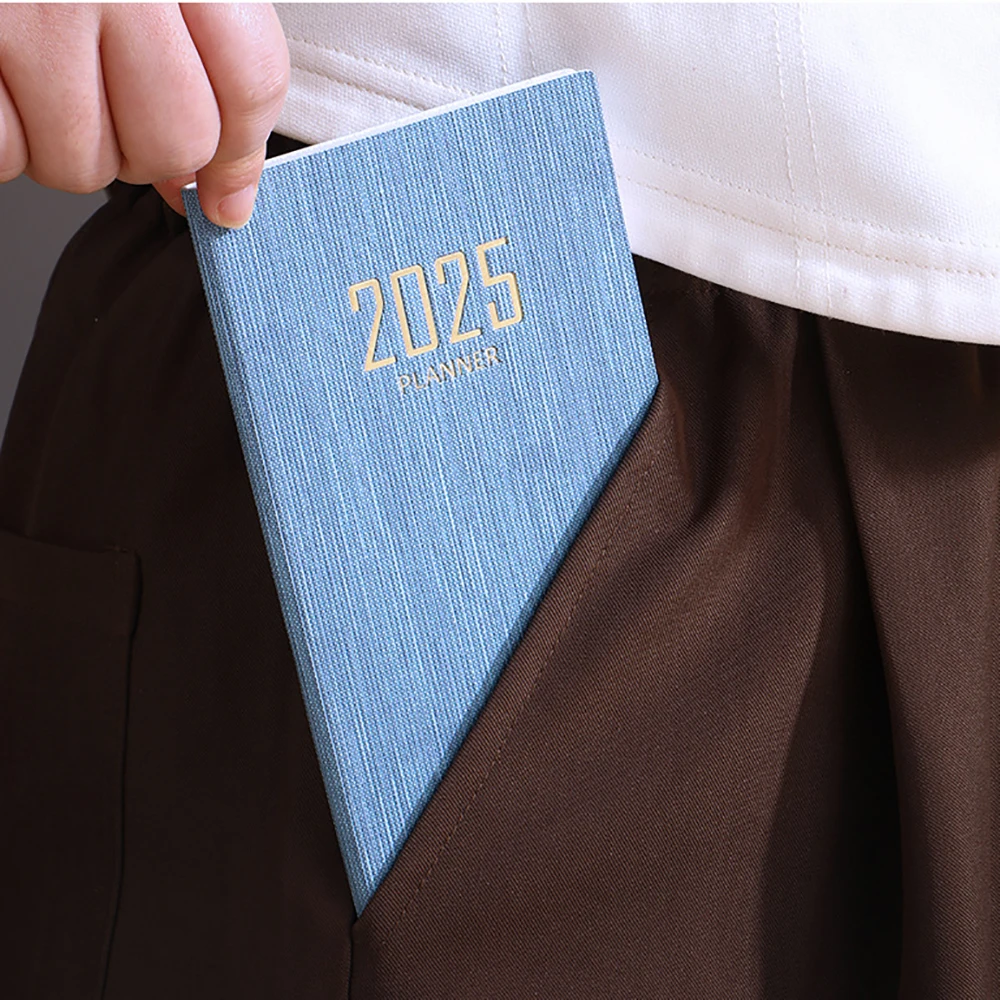 2025 A6 Pocket Notebook 365 Days Notepad Diary Notebook Day Week Month Planner Office School Stationery