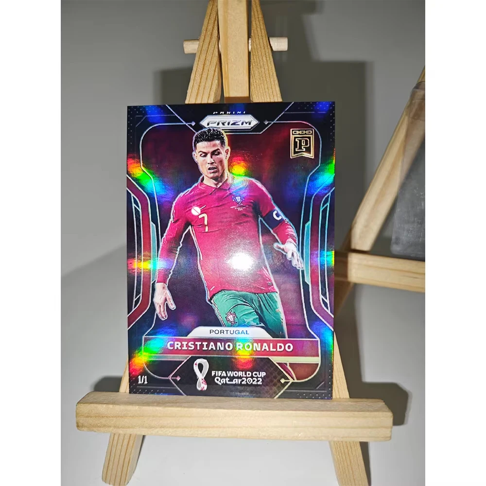 Cristiano Ronaldo Panini Football Stars Tarjetas coleccionables Láser refractivo Flashes Regalos de cumpleaños de Navidad perfectamente remasterizado