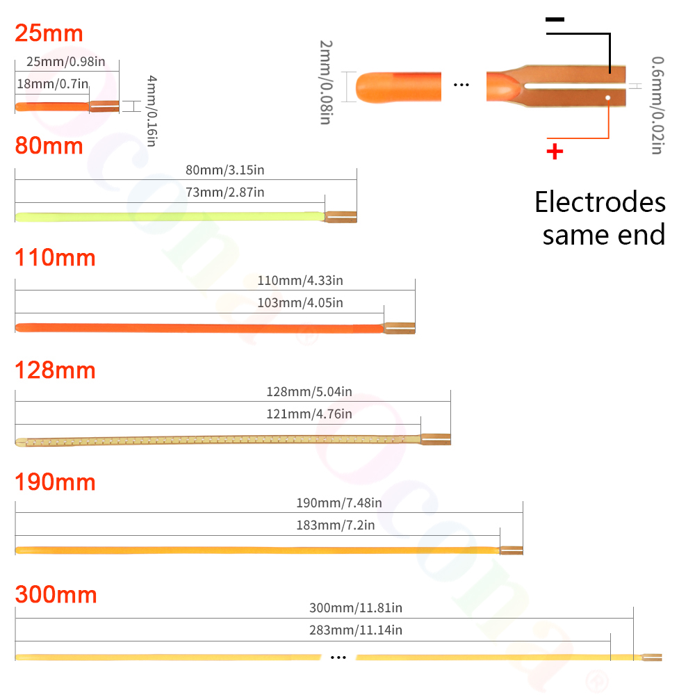 Gratis gesneden flexibele LED-filament voor LED-lamp DIY 110 mm 300 mm DC 3V Lampaccessoires Diode DIY-onderdelen Roze Wit Rood Ijsblauw 2700K