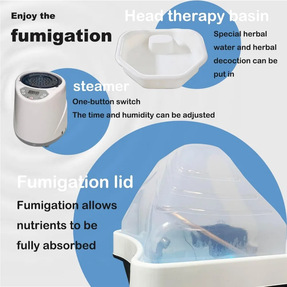 Head Spa Equipment, BlackThermostatic Head Spa Equipment,Water Circulation Removable Shampoo Basin，Head Spa Equipment