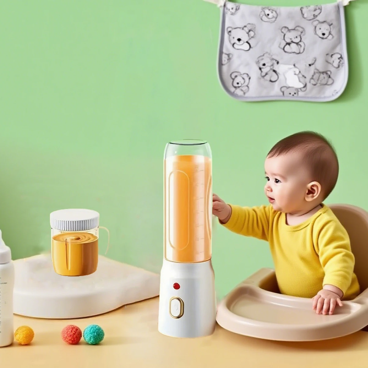 Novo fabricante de alimentos para bebês, liquidificador recarregável usb portátil para purê infantil, esmagamento de gelo, suco caseiro e refeições para crianças pequenas