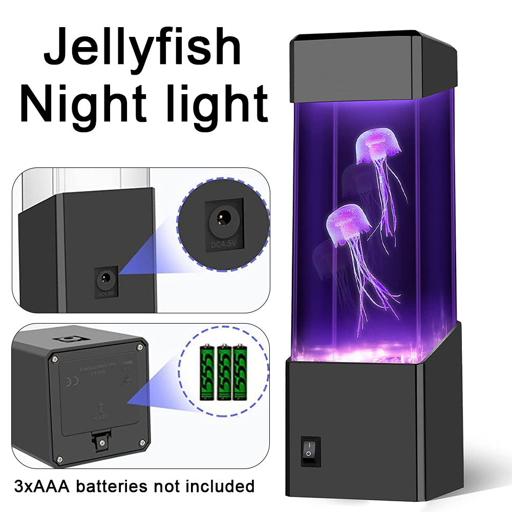 LED-Quallen-Tank Nachtlicht-Farbwechsel-Tisch lampe Aquarium Elektrische Stimmungs lava-Lampe für Kinder Kinder Geschenk Heim zimmer Dekor