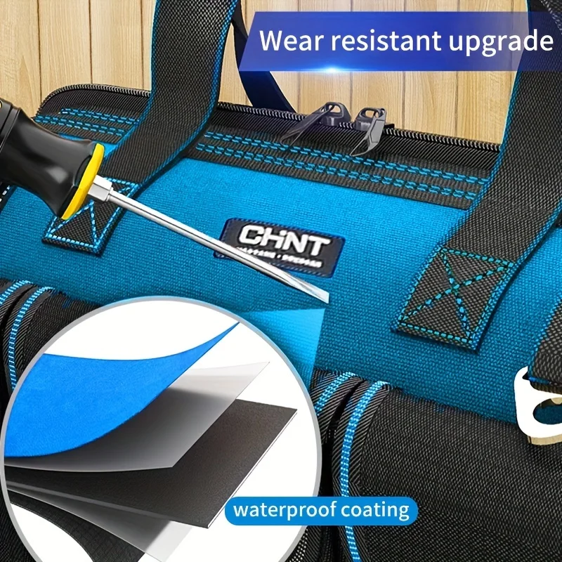 Multifunctional Tool Bag Thickened Large Capacity Waterproofed Wear-Resistant Toolkit MultiPocket Electrician Storage Bag