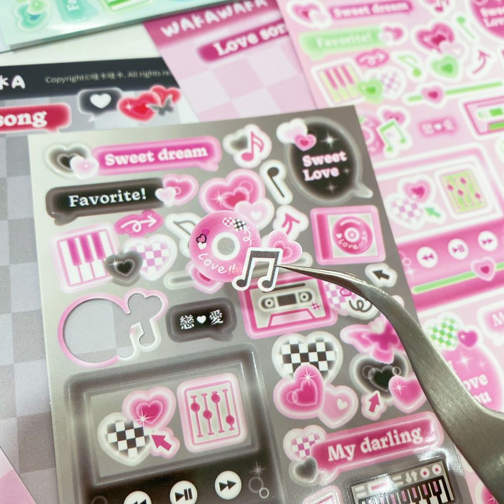 SCRAPBOOK เพลงสติกเกอร์ตกแต่งเกาหลี DIY โทรศัพท์กระเป๋าเดินทางรถจักรยานยนต์แล็ปท็อป Flakes Idol การ์ด Deco สติกเกอร์