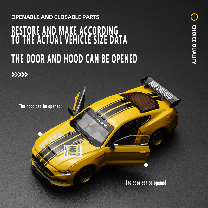 CCA-Ford Mustang GT Alloy Toy Car Modelo, Série de montagem da liga, Carros esportivos, Estilos de montagem, 1:42, 2018