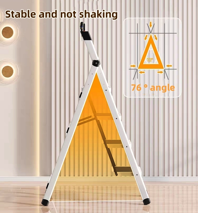 White Folding Step Ladder Lightweight 4 Step Folding Step Stool For Home Garage Safety Stepladder Step Ladder