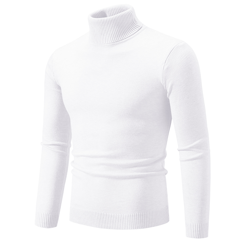Nowe zimowe grube męskie swetry z golfem Casual Turtle Neck Solid Color Quality Warm Slim Turtleneck Sweaters Pullover Men