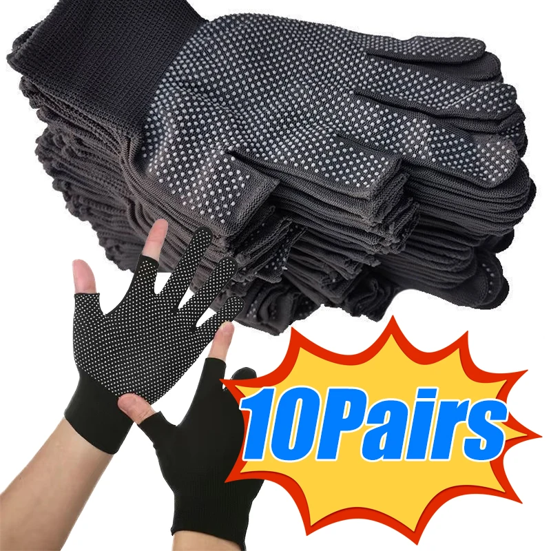 1/5/10 pares de guantes de ciclismo antideslizantes con pantalla táctil, guantes de medio dedo de nailon para verano, Fitness al aire libre, guantes transpirables para motocicleta