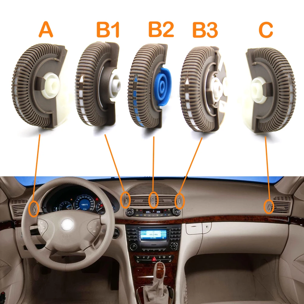 Front Left Right Air Conditioner Ac Vent Base Roller Knob For Mercedes Benz E Class W211 2003-2008 E230 E260 E280 2118300054